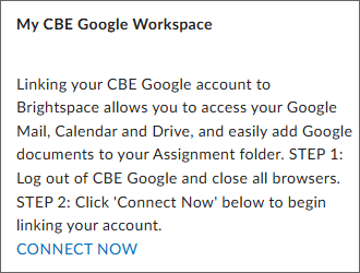 My CBE Google Workspace Linking